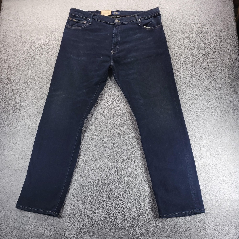 Polo Ralph Lauren Jeans Mens 44x34 Blue Hampton Relaxed Straight Stretch Denim
